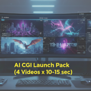 AI CGI Launch Pack (4 Videos x 10–15 sec)