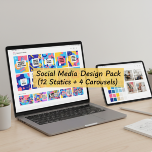 Social Media Design Pack (12 Statics + 4 Carousels)